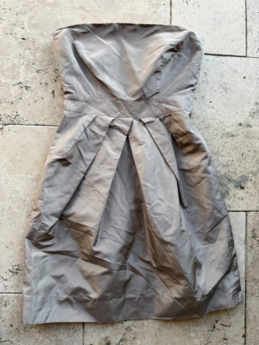 J.Crew Silk strapless vintage formal cocktail bridesmaid dress size 0 tan